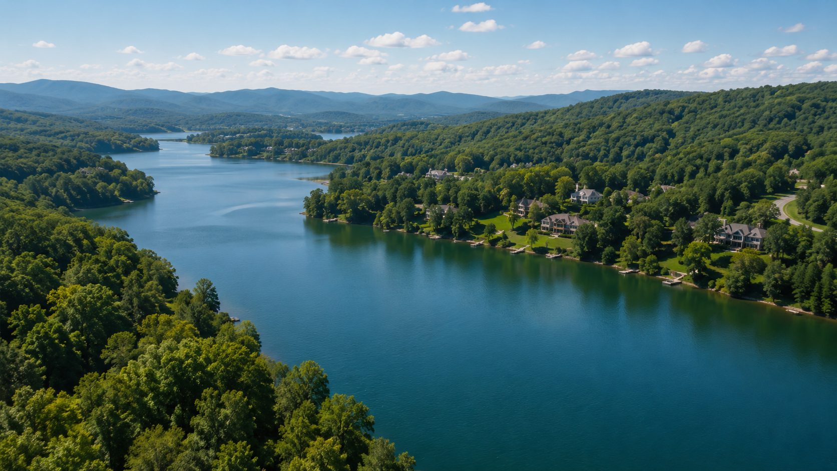East Tennessee lake and mountain landscape representing Farragut and West Knox communities