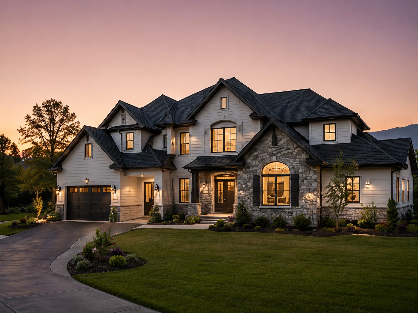 Luxury home in Farragut and West Knoxville at sunset