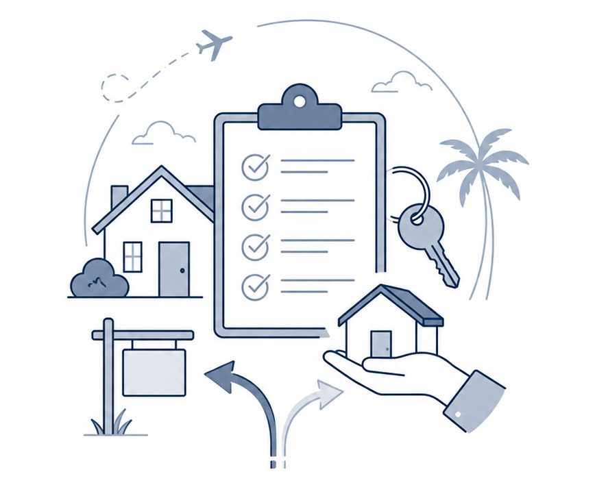 Buyer or seller relocation plan icon