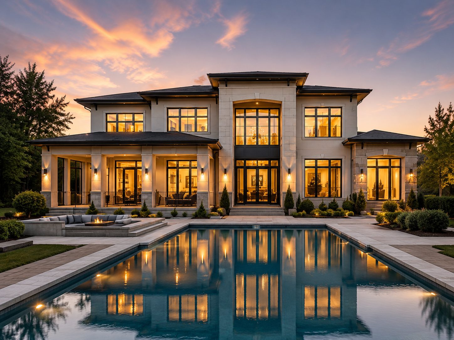 Luxury home with pool representing high-end real estate services in East Tennessee