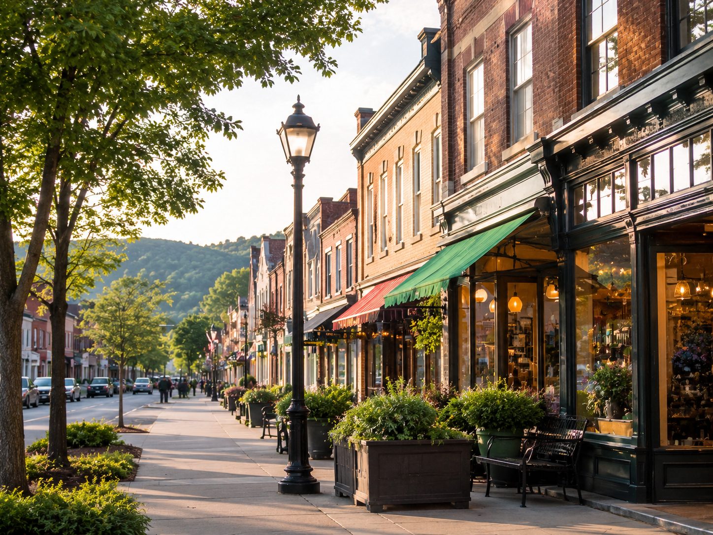Small-town main street representing East Tennessee communities and local real estate expertise