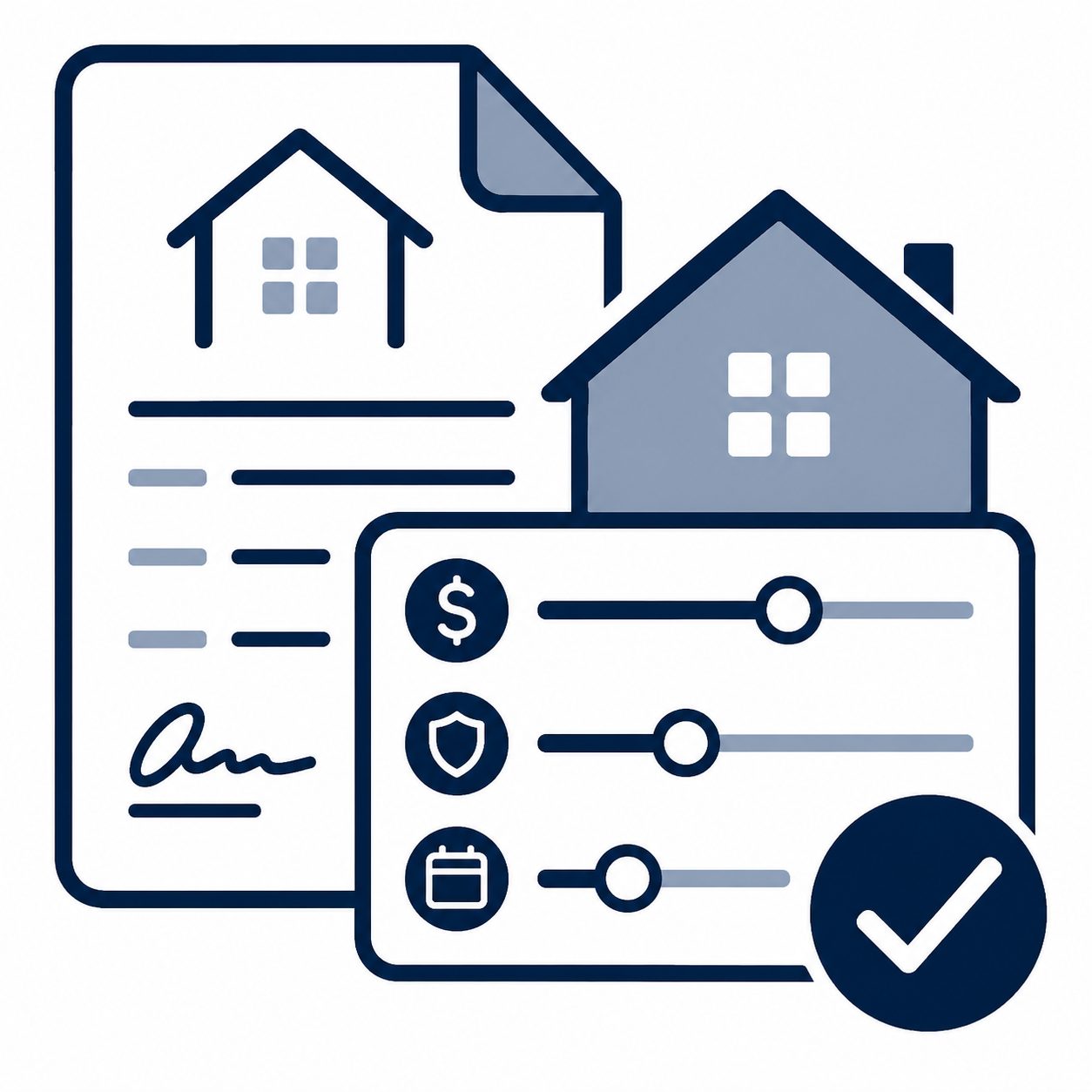 Icon representing buyer offer terms and contract guidance when making a home offer