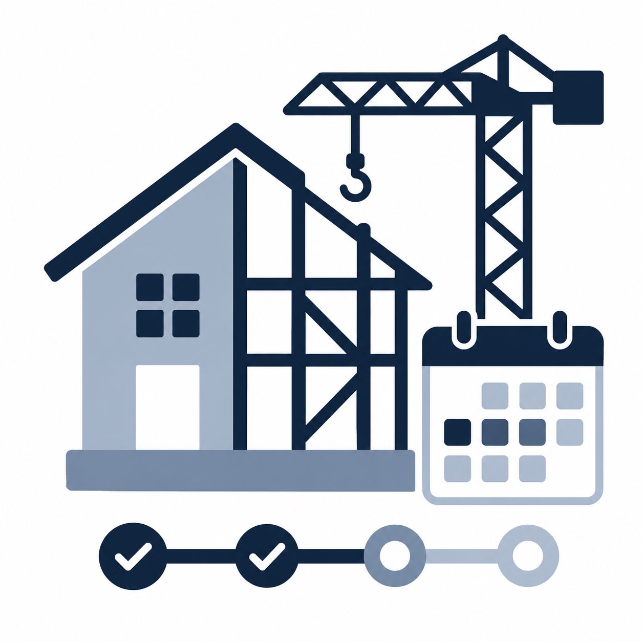Icon representing the construction timeline for a new home