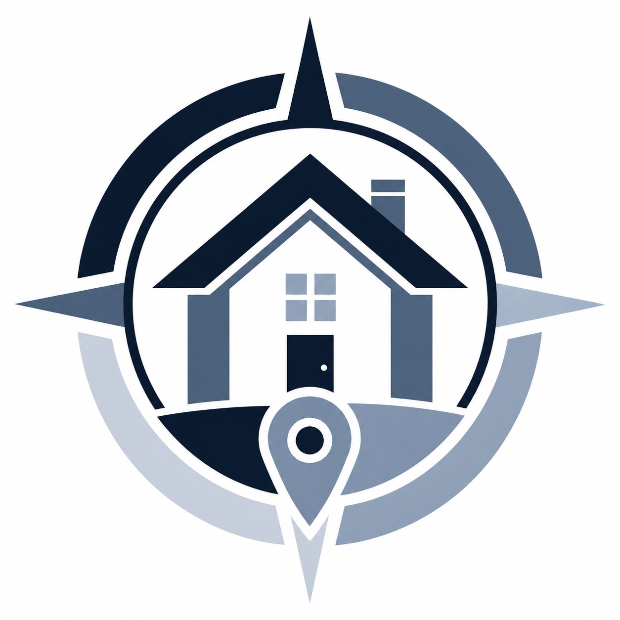 Icon showing a home with strategic direction elements representing seller offer conversations