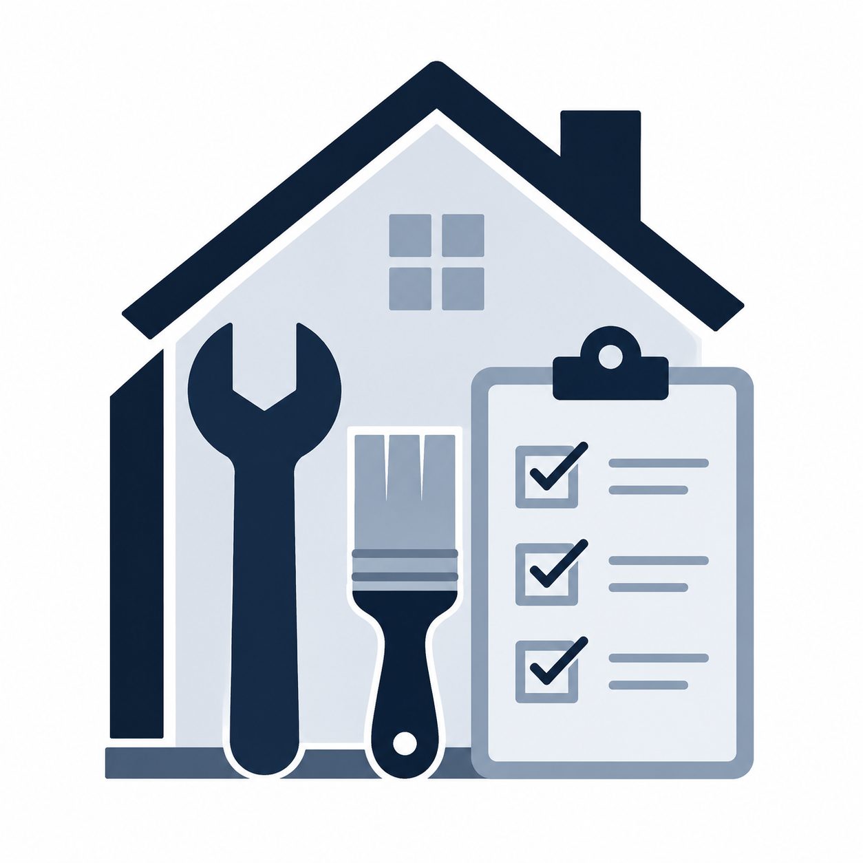 Home repairs checklist icon for sellers preparing a house for market