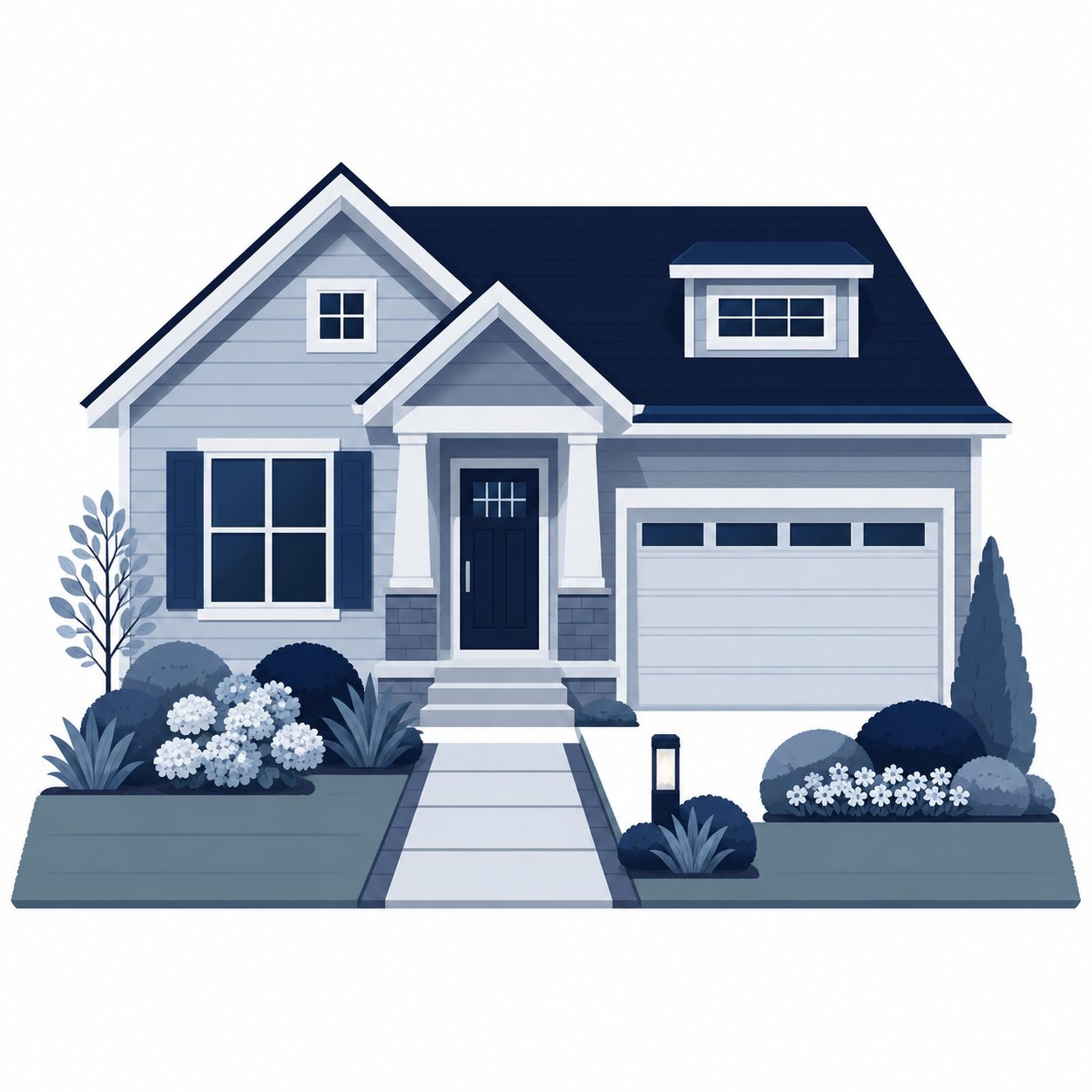 Curb appeal icon for preparing a home exterior for sale