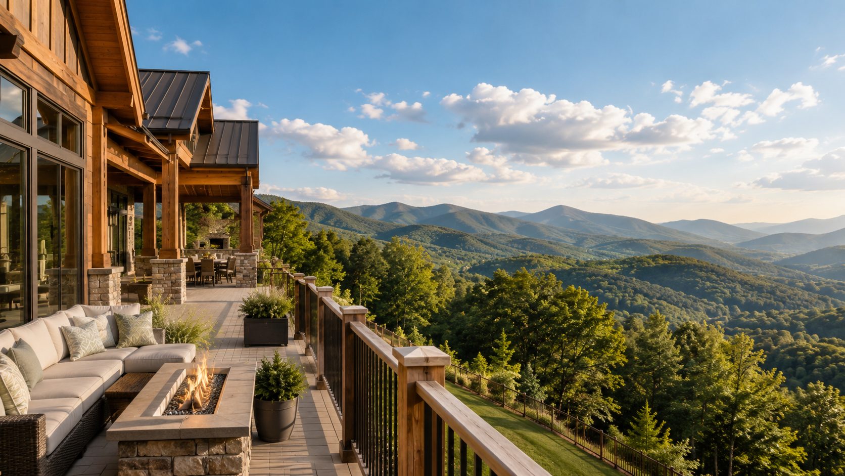 Luxury mountain home with scenic Smoky Mountain views and outdoor living space