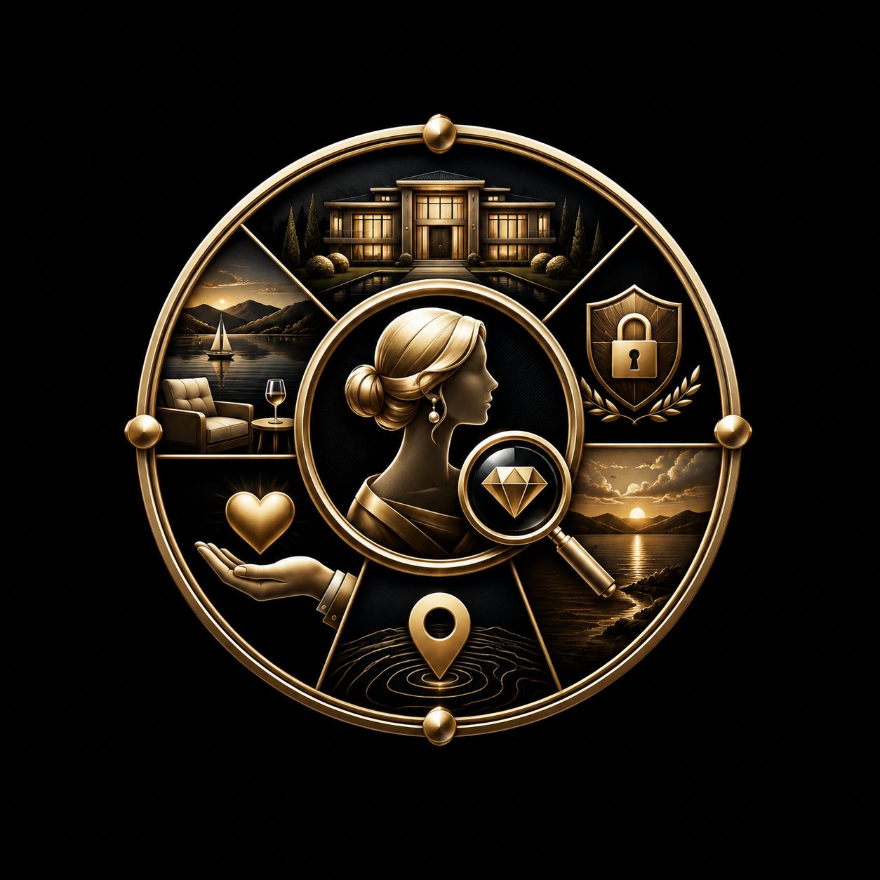 Luxury buyer understanding icon for lifestyle, privacy, and high-end home preferences
