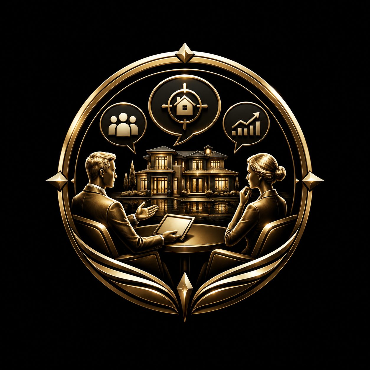 Luxury real estate consultation icon representing more confident seller conversations