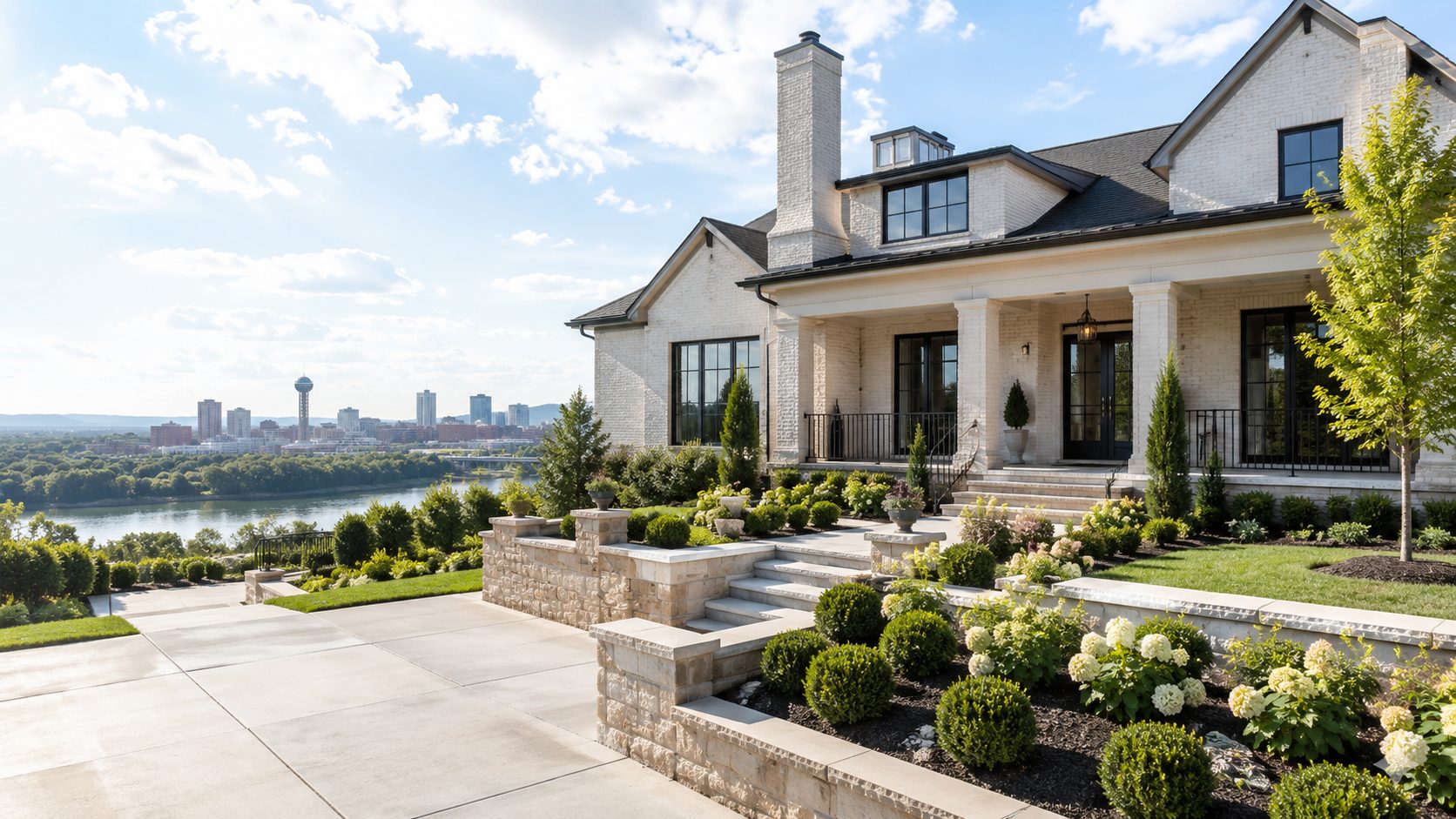 Knoxville luxury home overlooking riverfront skyline and city access