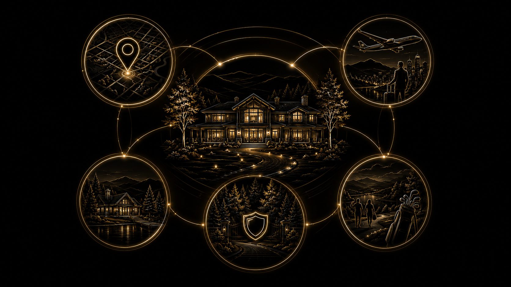 Graphical luxury real estate buyer understanding scene with local buyers, relocating buyers, second-home buyers, and lifestyle-driven buyer audiences