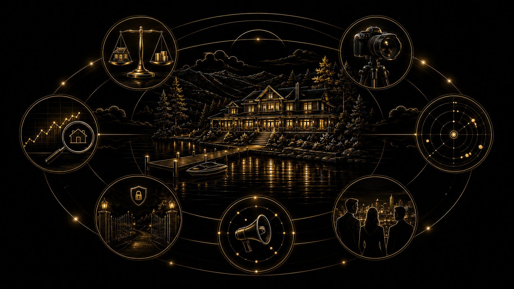 Graphical East Tennessee luxury seller strategy with pricing, presentation, marketing, exposure planning, privacy strategy, and buyer targeting