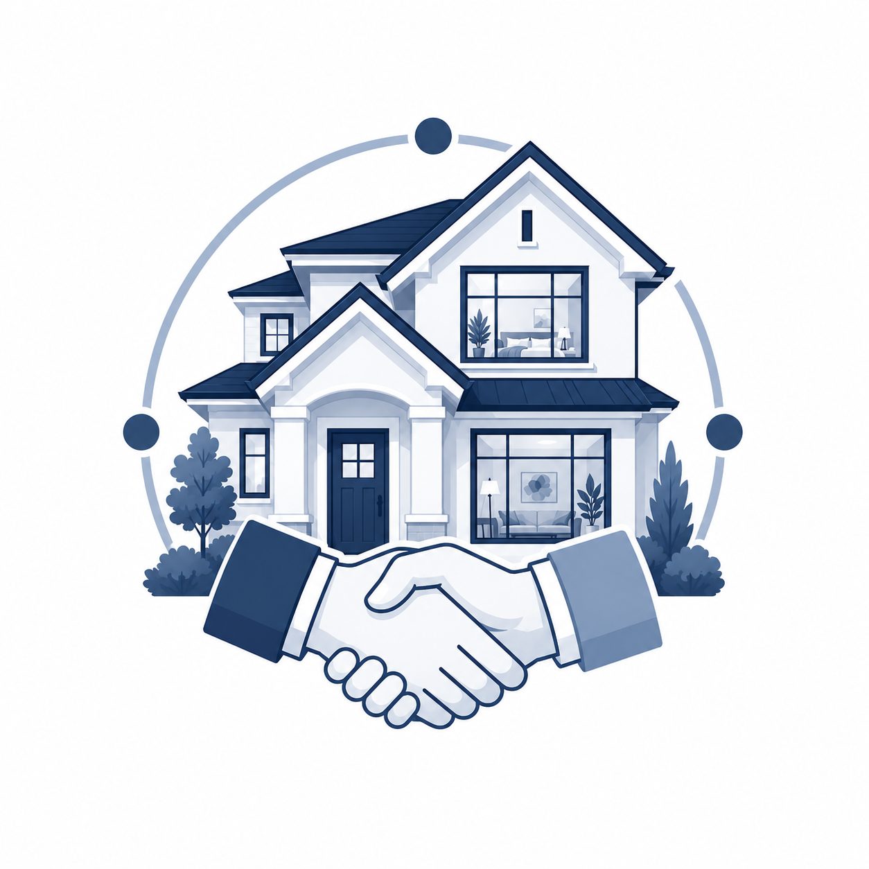 Trusted agent connections icon showing real estate referral support and professional agent relationships.