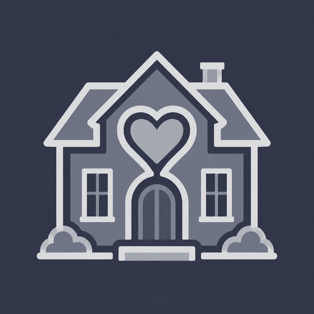 Luxury home with a heart representing an emotional connection to a property